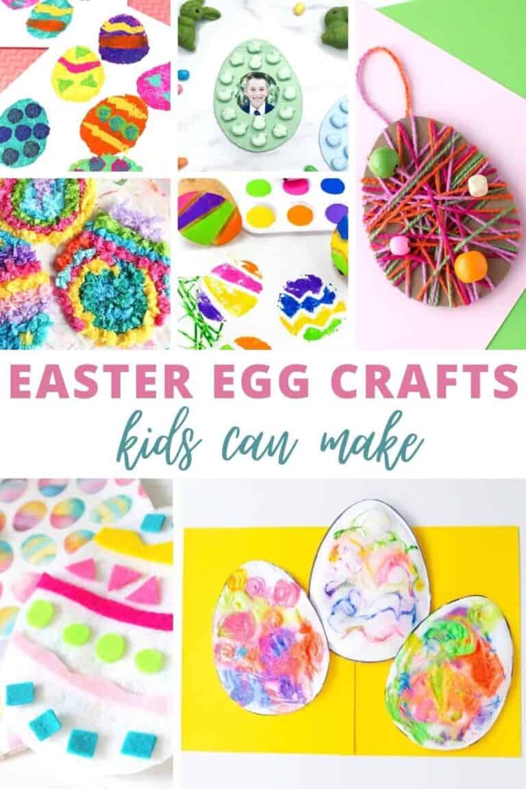 Montage of Easter egg crafts kids can make.