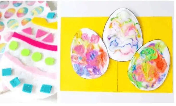 3D puffy paint Easter egg kids craft.