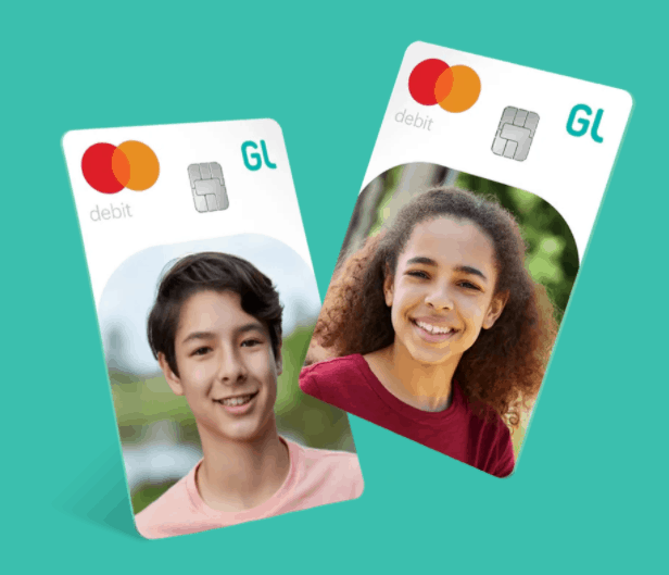 Credit card with tween's pictures.