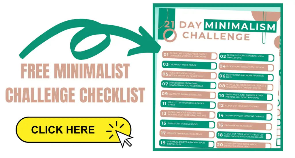 Free minimalist challenge checklist. 