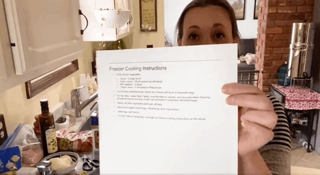 Freezer cooking instructions