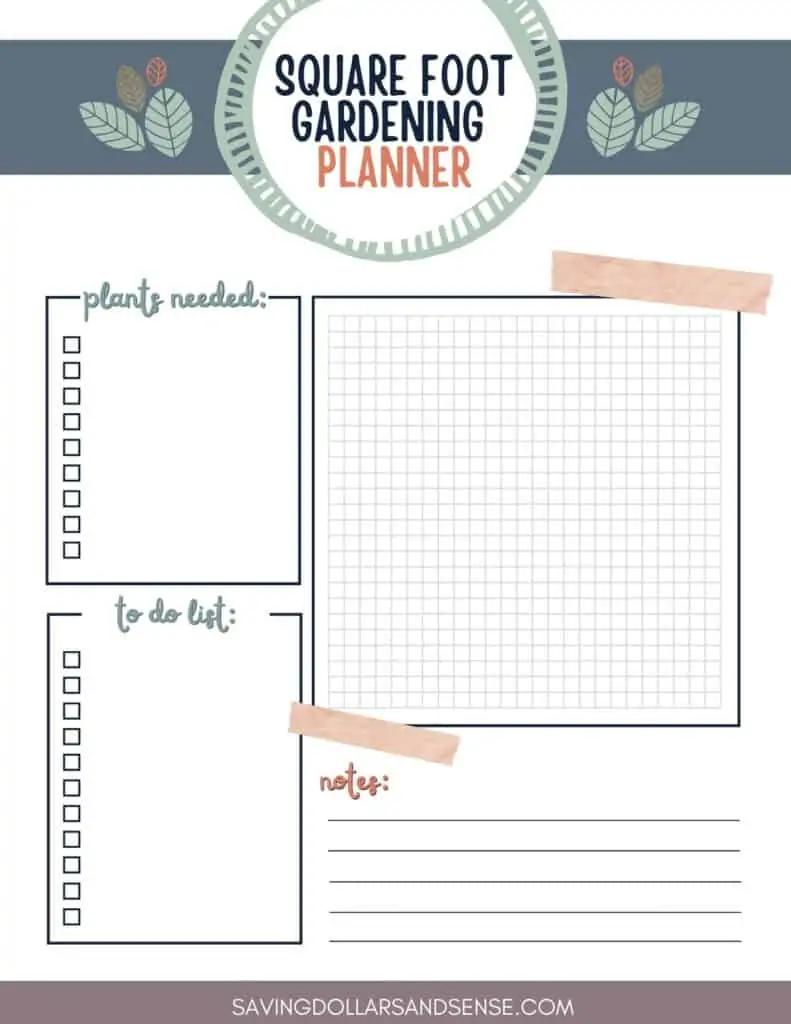 Square foot garden planner.