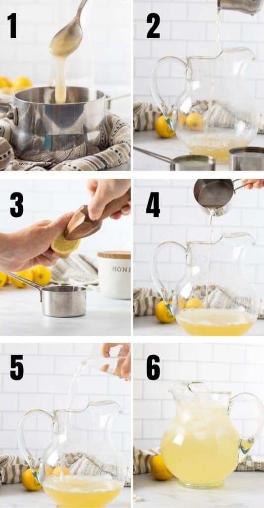 Steps and cooking process for elderflower lemonade.