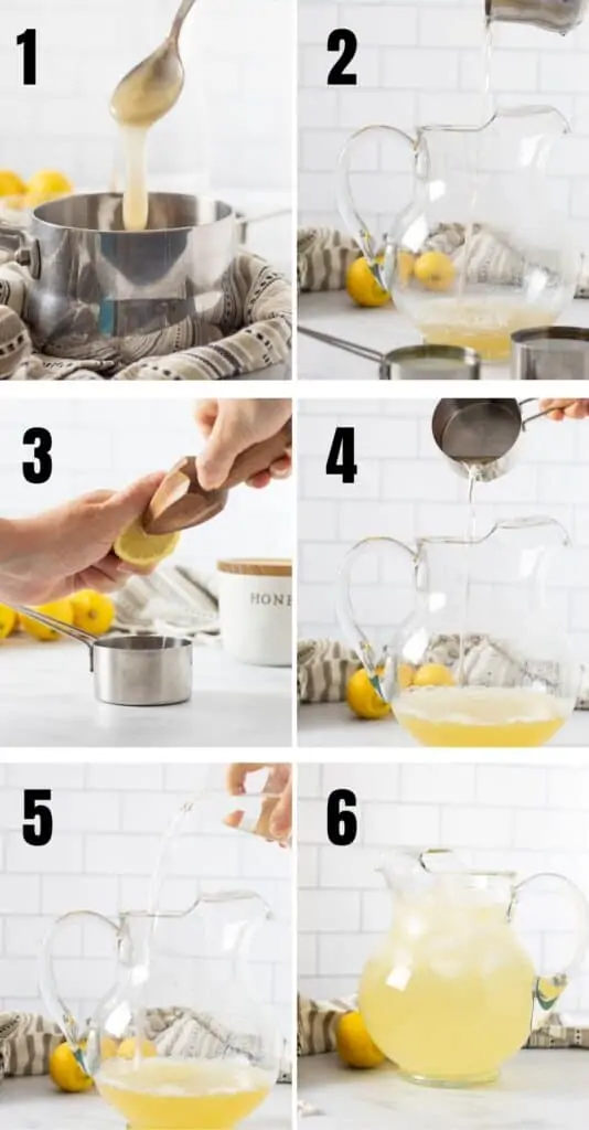 Steps and cooking process for elderflower lemonade.