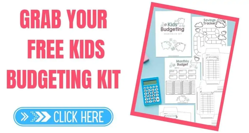 Free printable kids budgeting kit.