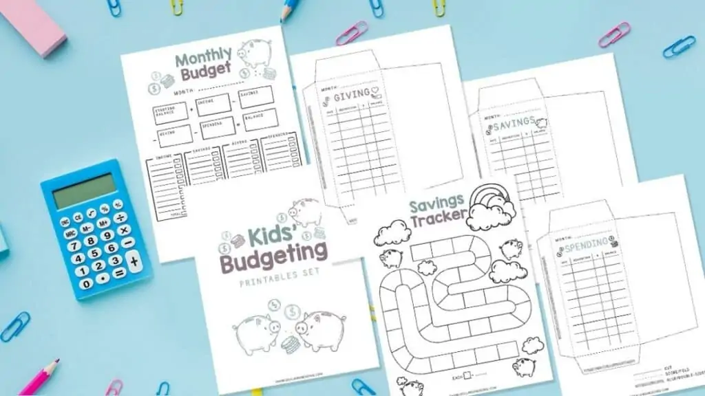 Free children's goal tracker and budgeting printables.