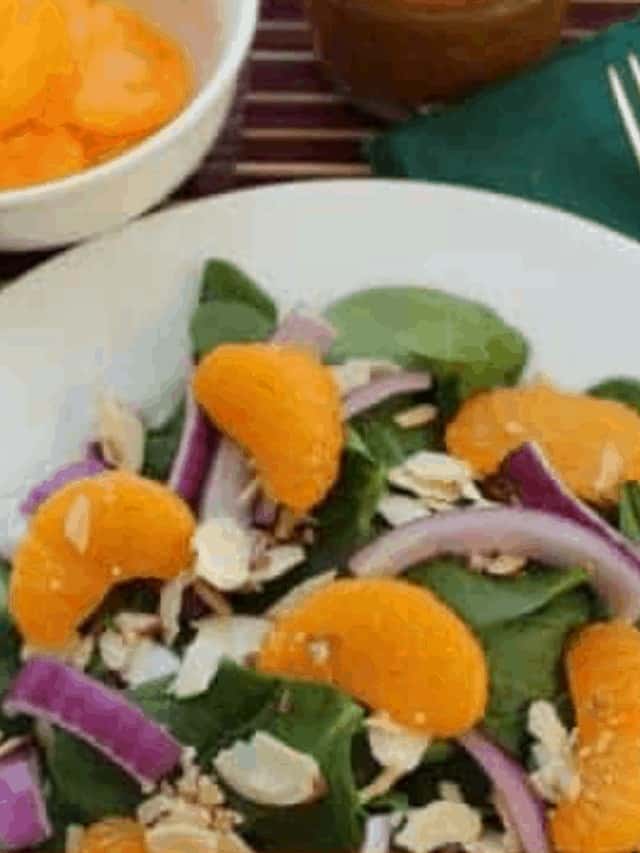 Mandarin Orange Spinach Salad with Orange Vinaigrette Dressing Story