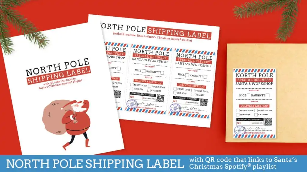 Christmas North Pole Stickers Template