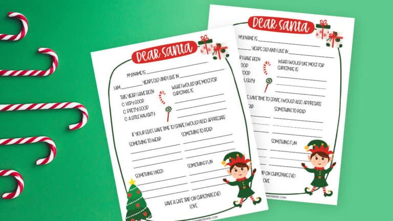 Two printable Dear Santa letters for your child.
