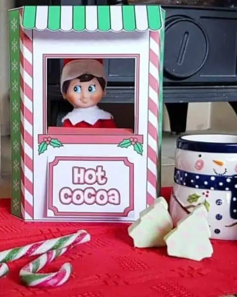 Elf on the shelf hot cocoa shack printable.