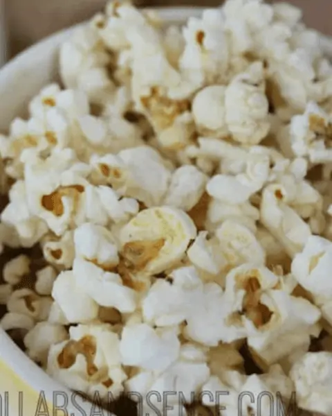 A bowl of popped popcorn.