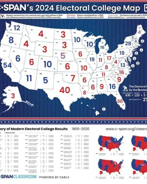 C-SPAN electoral college map for 2024.
