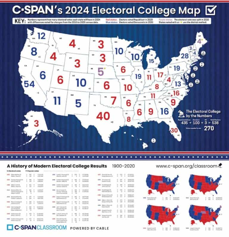 C-SPAN electoral college map for 2024.