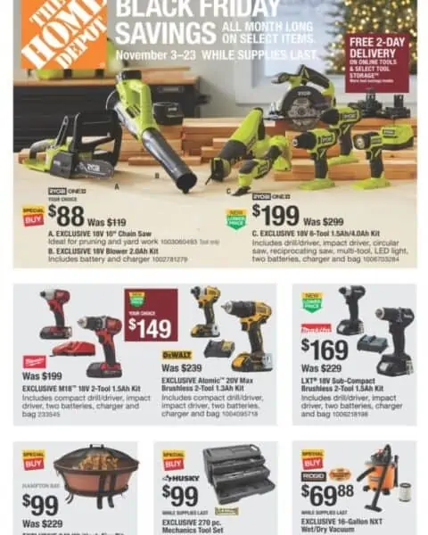 The Home Depot Black Friday ad and deals.