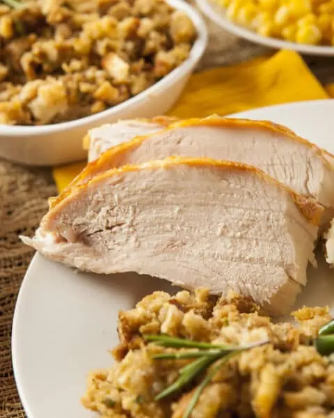 Homemade Sliced Turkey Breast for Thanksgiving Dinner