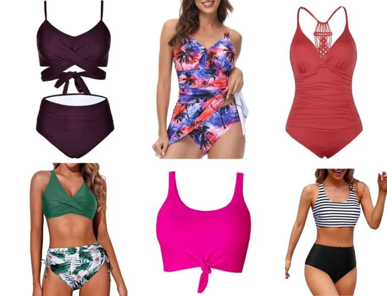 A range of swimsuits for women in various colors.
