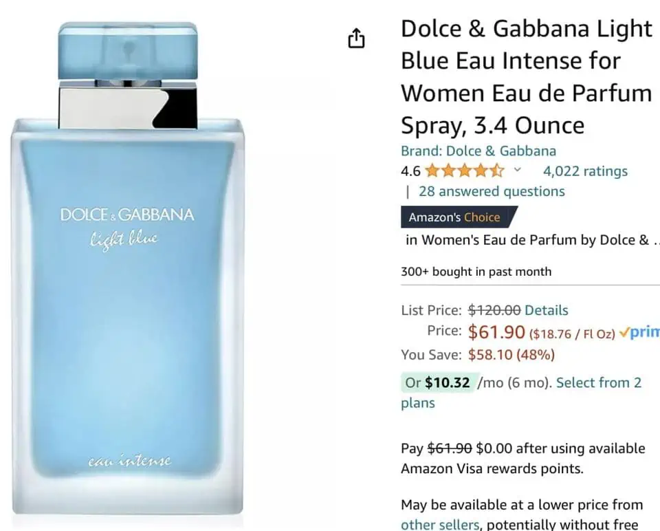 Dolce & Gabbana Light Blue Women's Eau de Parfum is available at unbeatable October 31st deals.
