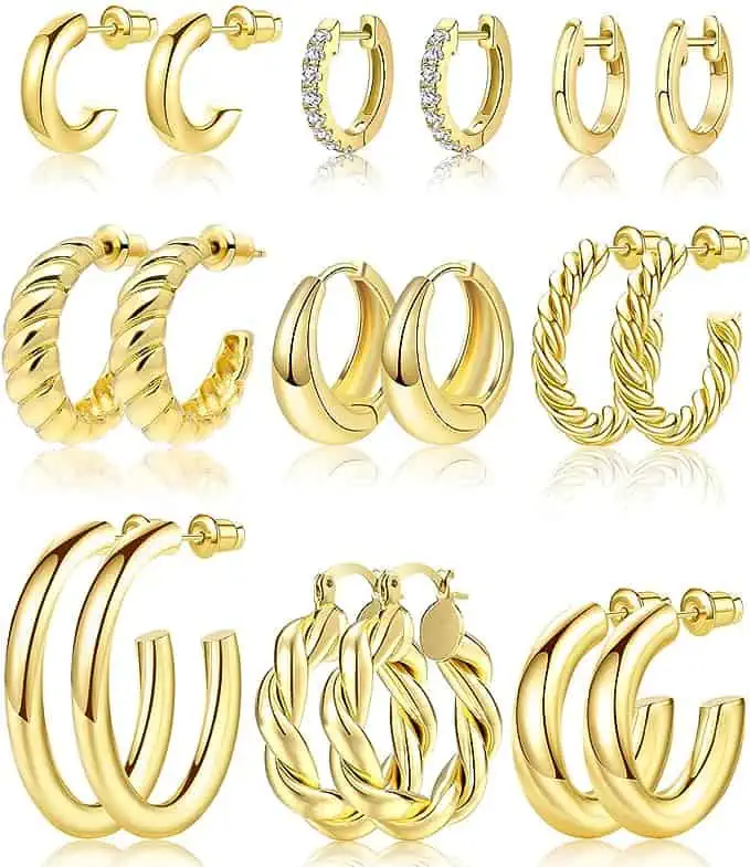 October 12th deals - Gold plated hoop earrings.