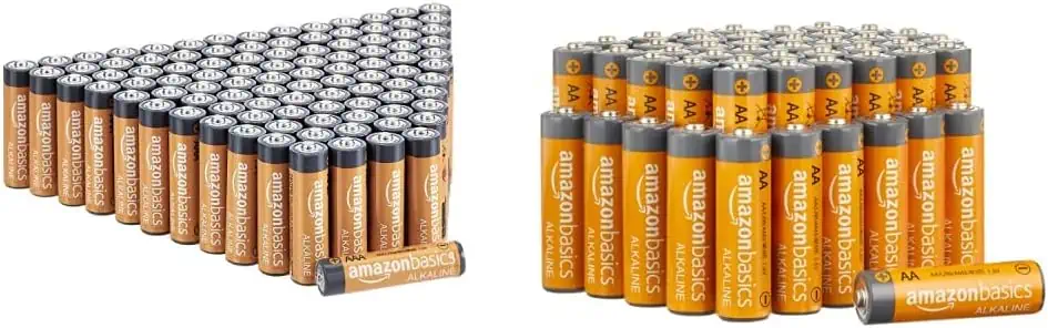 A group of orange and black aa batteries stacked on top of each other, available for October 20th Deals.