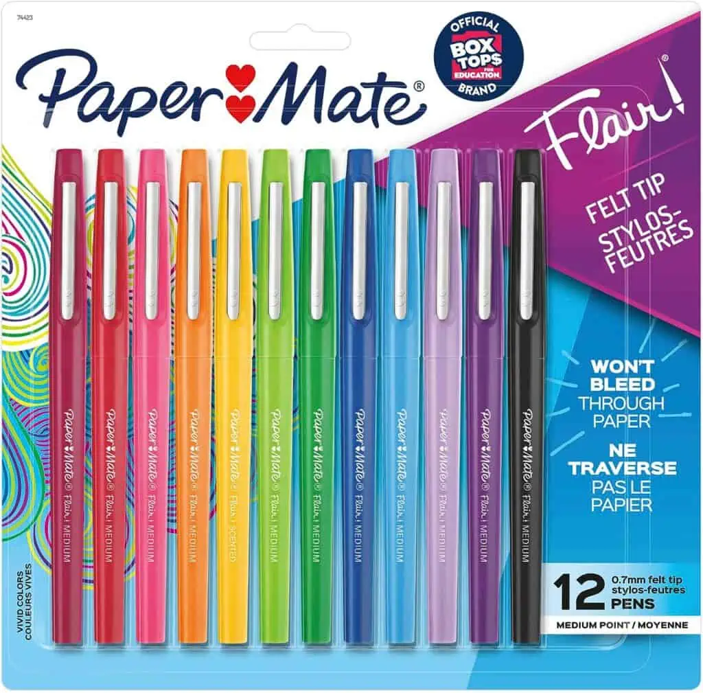 Paper mate flair pens in a package for October 9th Deals.
