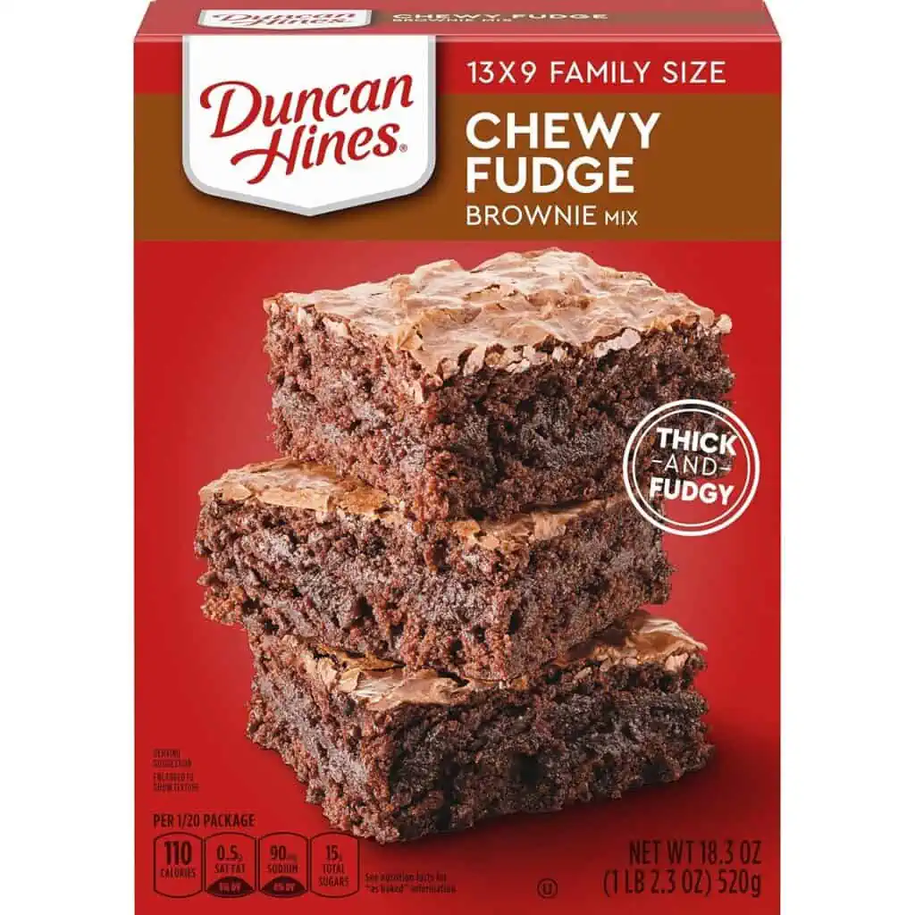 A box of Duncan Hines chewy fudge brownies with October 20th deals.