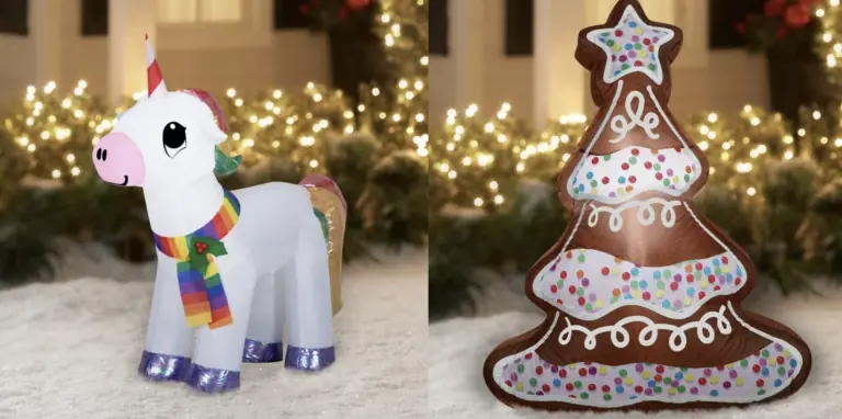 A unicorn and a christmas tree.