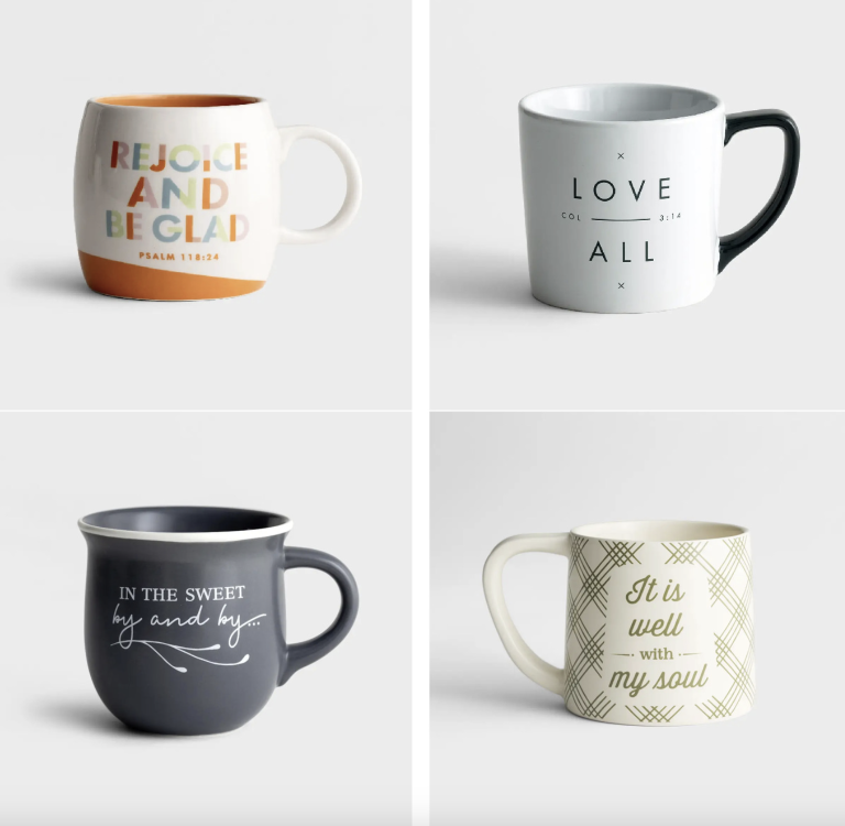 October 20th Deals: Four different mugs with different sayings on them at discounted prices.
