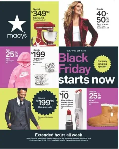Macy's Black Friday sales start now.