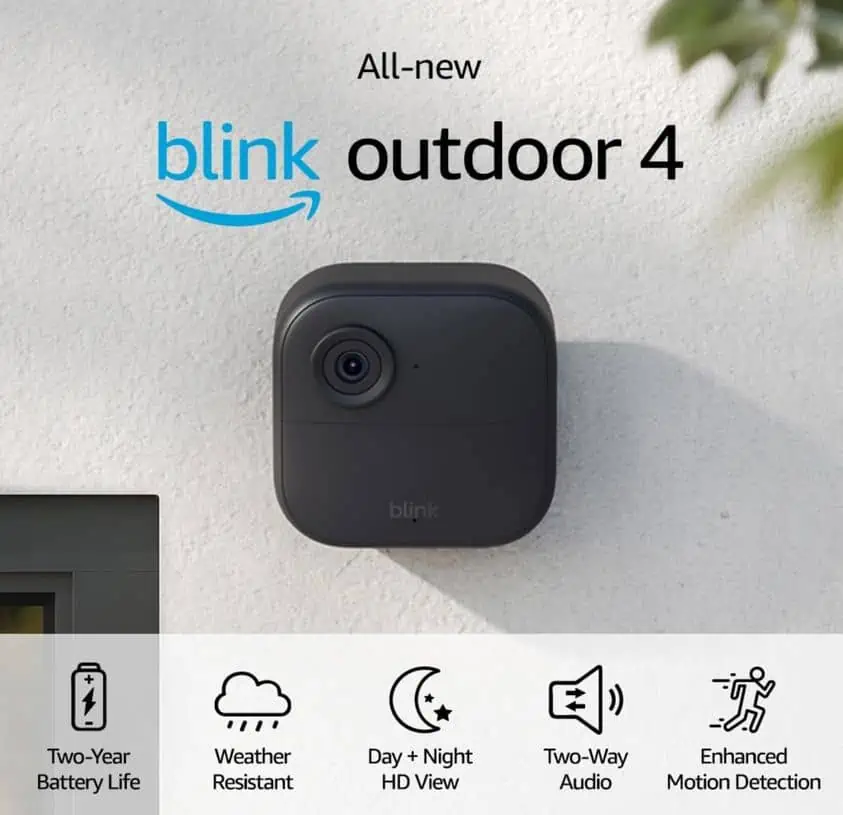 The blink outdoor 4 is shown on a wall, offering great deals for November 24th.
