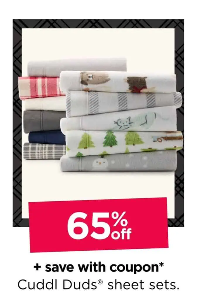Cuddly dudes sheet sets with a 55% off coupon for November 24th deals.