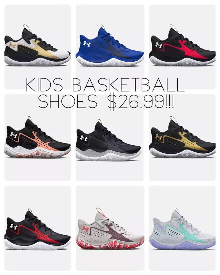 Get the best deals on Under Armour kids basketball shoes this November 27th.