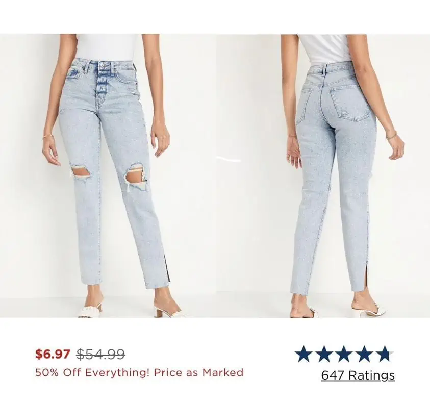 A pair of jeans with a price tag on them for amazing November 27th deals.
