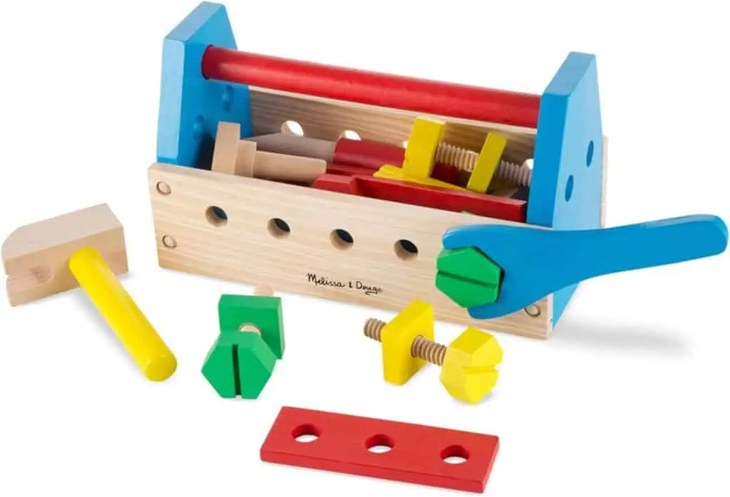 Discover amazing deals on November 27th for a wooden toy tool box equipped with a variety of tools.