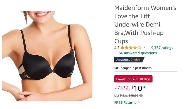 A woman is enjoying the November 27th Deals on a website, wearing a bra.