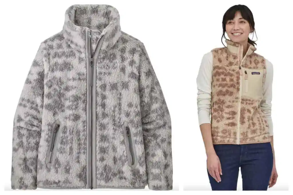 Patagonia women's leopard print fleece jacket with deals available in November.