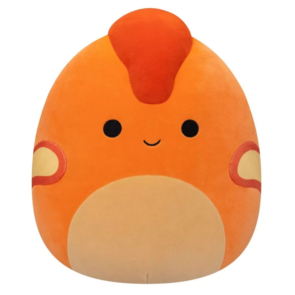 A small orange stuffed animal with a red head, perfect for deals on November 27th.