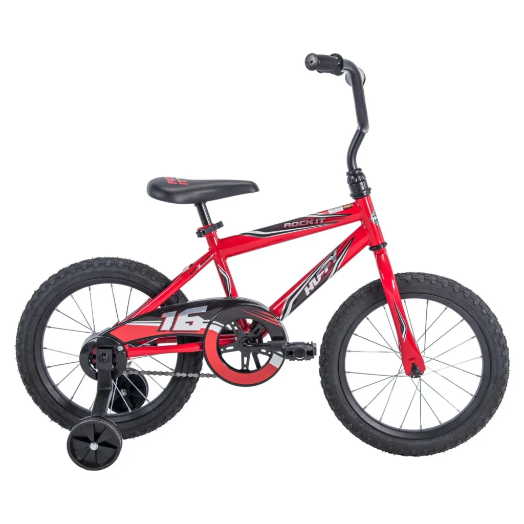 A red bike with black rims on a white background, available for great deals until November 24th.