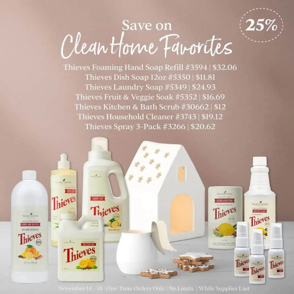 Save 25% on Young Living clean home favorites with Black Friday Deals.