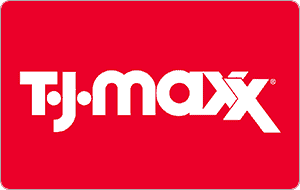 T.J.Maxx logo in white text on a red background, reflecting the brand’s dedication to incredible savings every day.